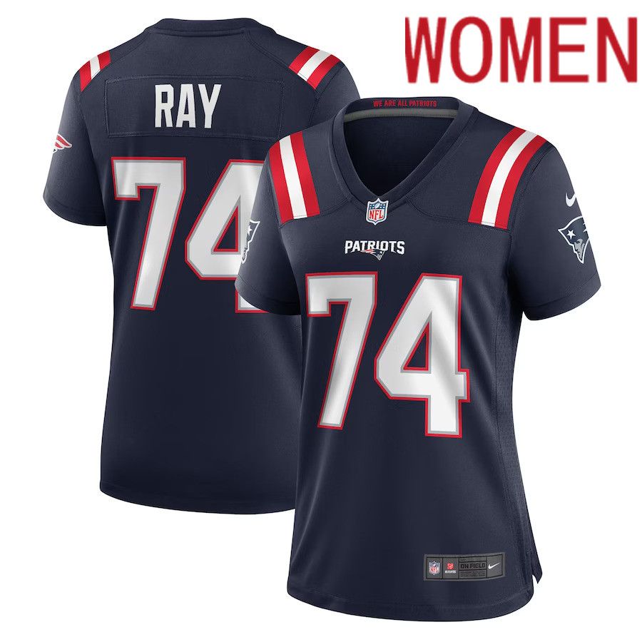 Women New England Patriots 74 LaBryan Ray Nike Navy Game Player NFL Jersey